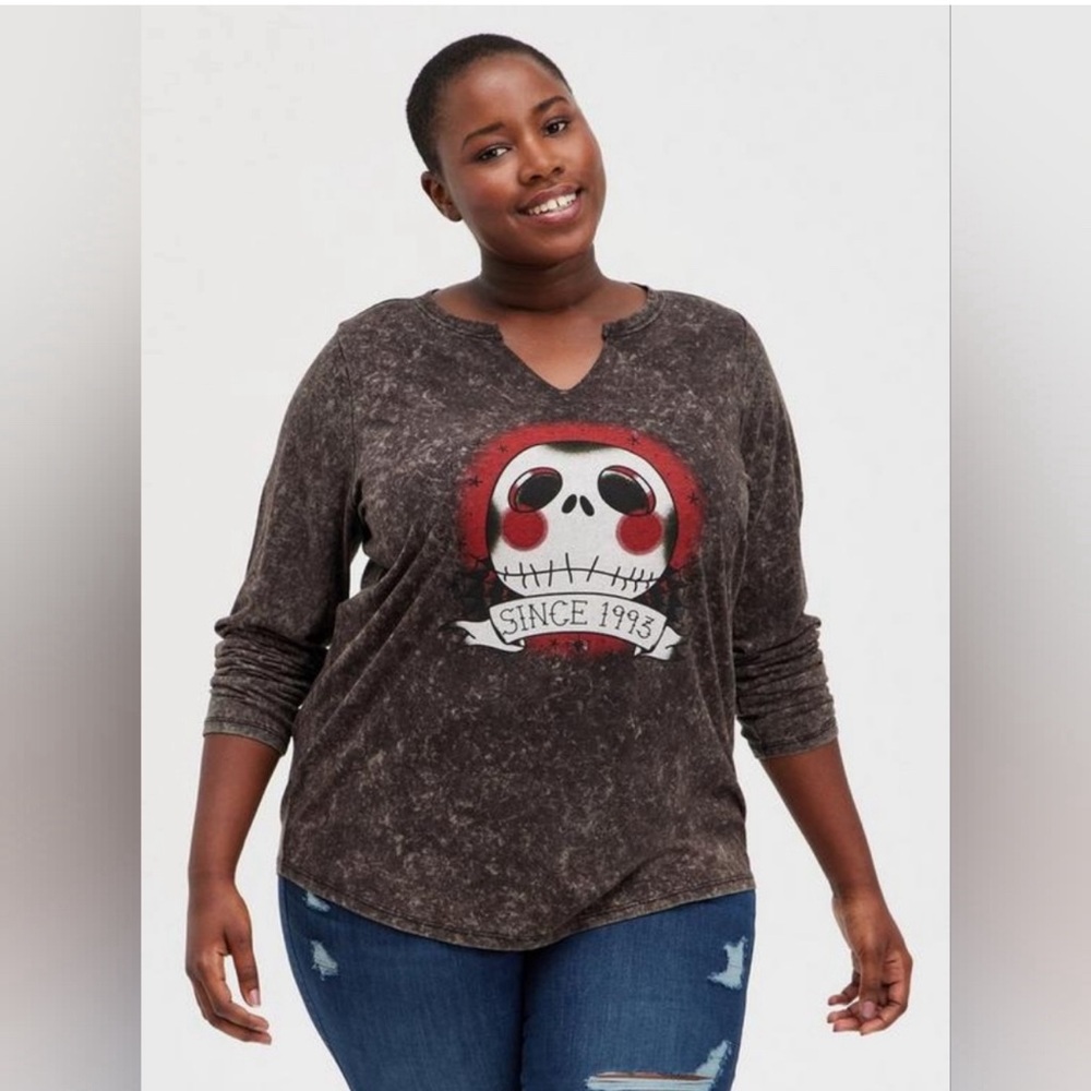 TORRID DISNEY The Nightmare Before Christmas Jack Skellington Skull Top! NWT!